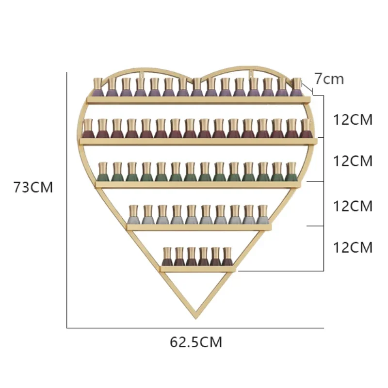 Stojak ekspozycyjny w kształcie serca, wielowarstwowy schowek, praktyczny przegródka półki, luksusowy stojak na lakier do paznokci, nowości, gorąca
