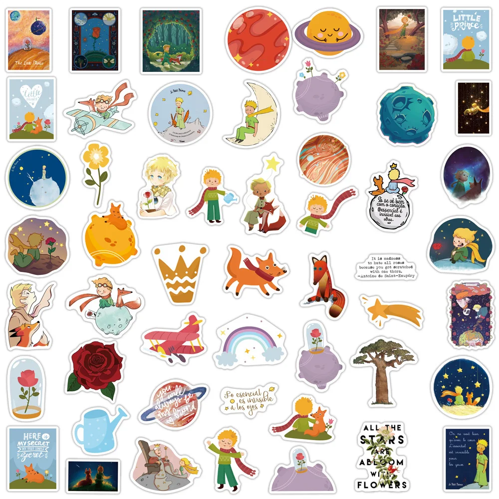 10/30/50PCS New Classic Fairy Tales Little Prince Cartoon Cute Stickers For Toys Luggage Laptop iPad Cup Stickers Wholesale