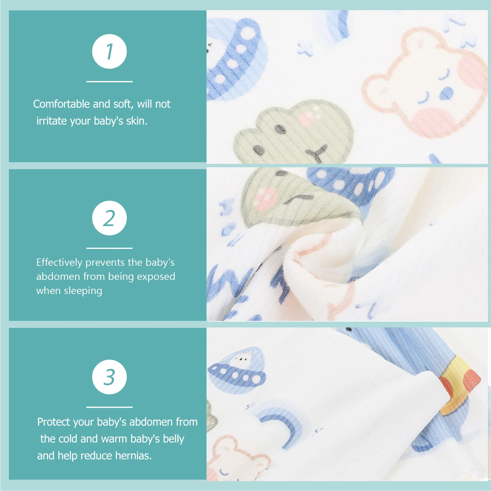 

2Pcs Baby Cotton Belly Bands Soft Newborn Abdomen Protectors Warm Infant Belly Wraps Breathable Comfortable Band