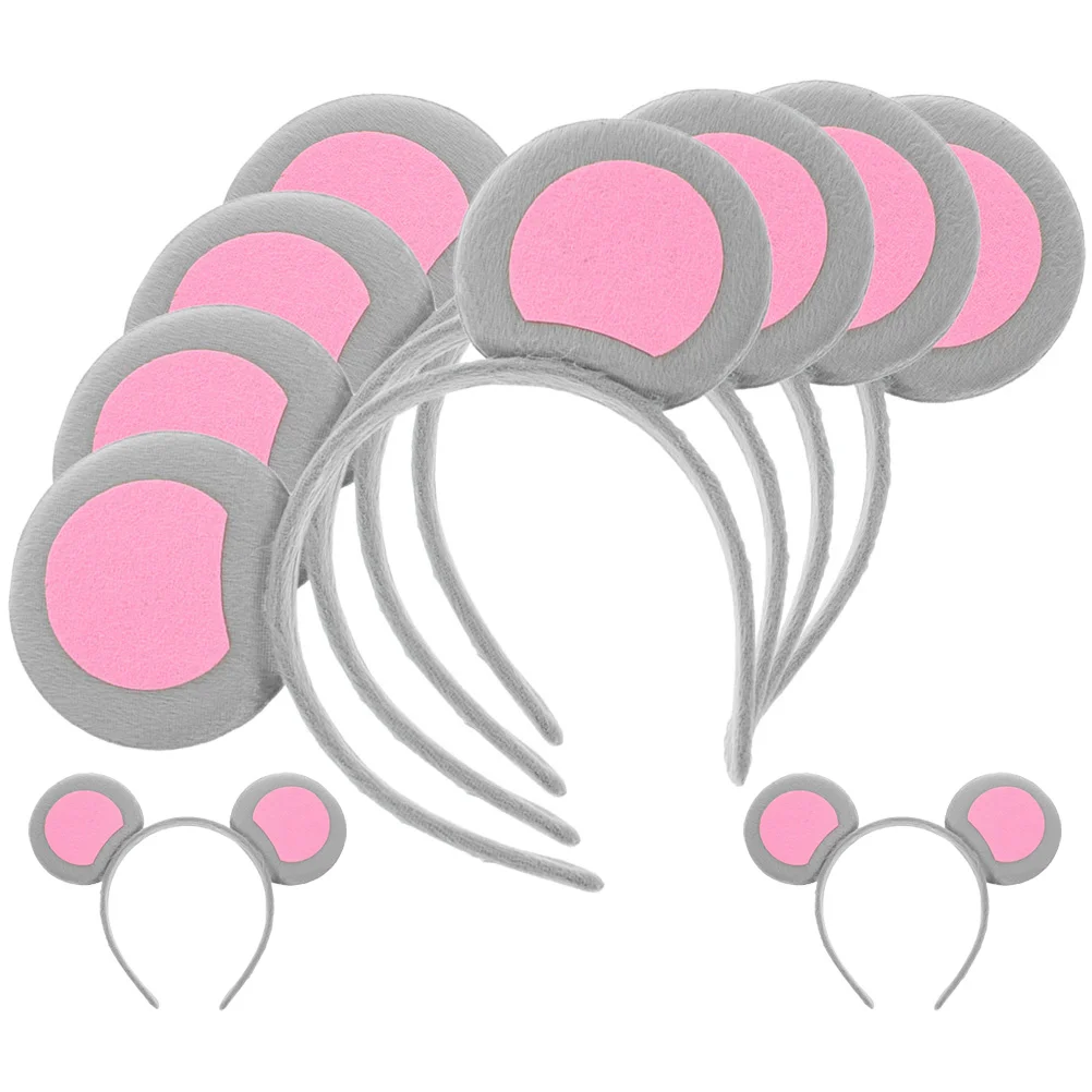 Mouse Headband Animal Ear Phones Hair Accessories for Girls Hoop Fabric Headset