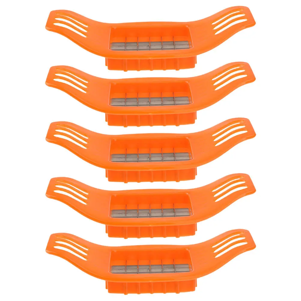 5Pcs Stainless Steel Potato Chipper Cutter for French Fries - Ergonomic Manual Vegetable Slicer for Potatoes Carrots Uniform