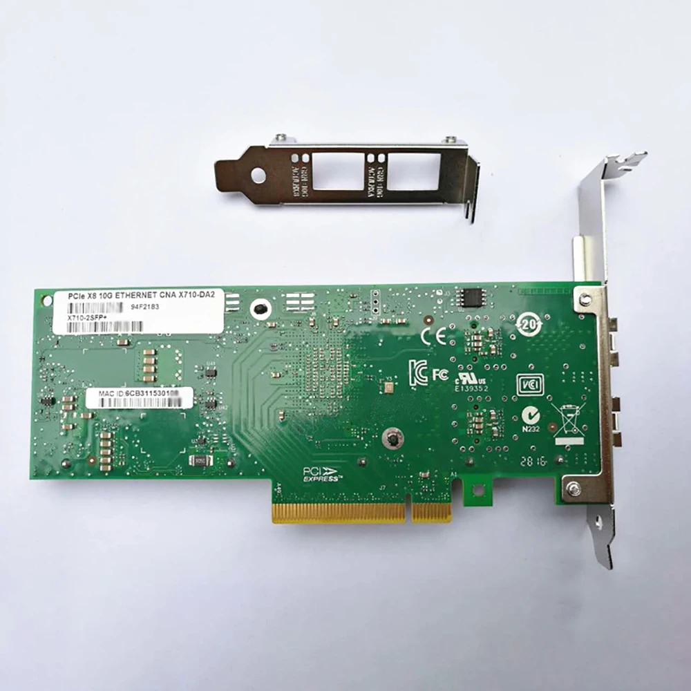 

X710-DA2 X710-2SFP+ PCIe x8 10G ETHERNET CNA 10-гигабитный двухпортовый сервер, оптоволоконная сетевая карта
