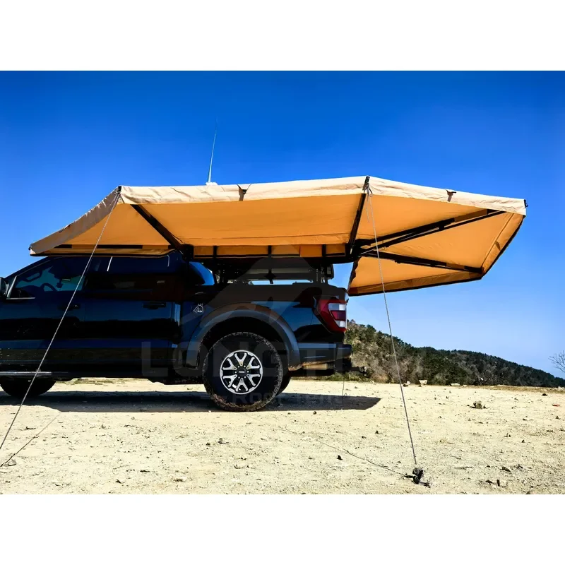 270 Degree XL Double Rod Awning with LED Light for SUV 4x4 Camping Off Road Adventure Vehicle Outdoor Equipment Half Shade