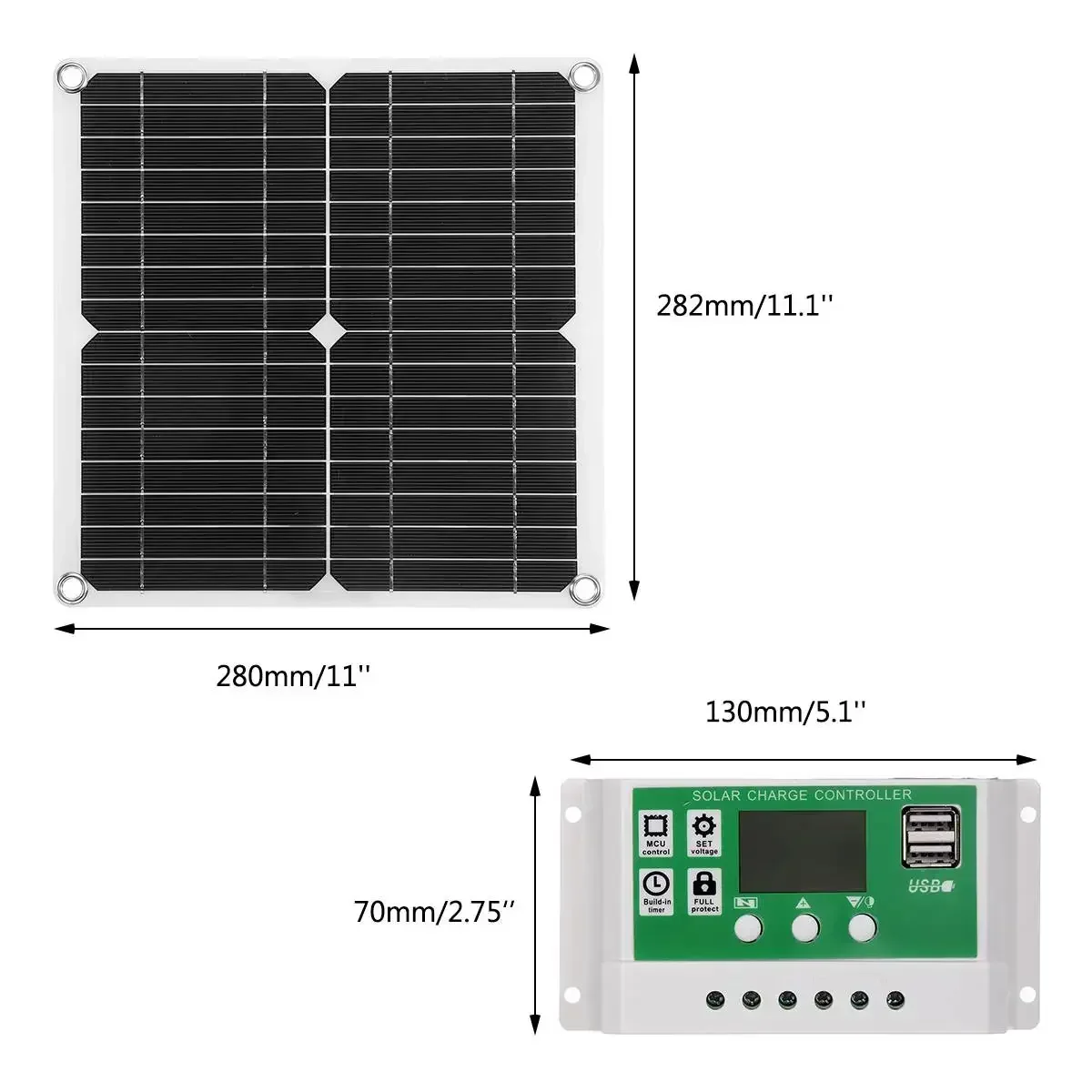 Flexible USB Power Portable Outdoor Solar Panel Kit, 12V, 80W, 160W, Phone Charger, Cell, Camping, Hiking, Travel