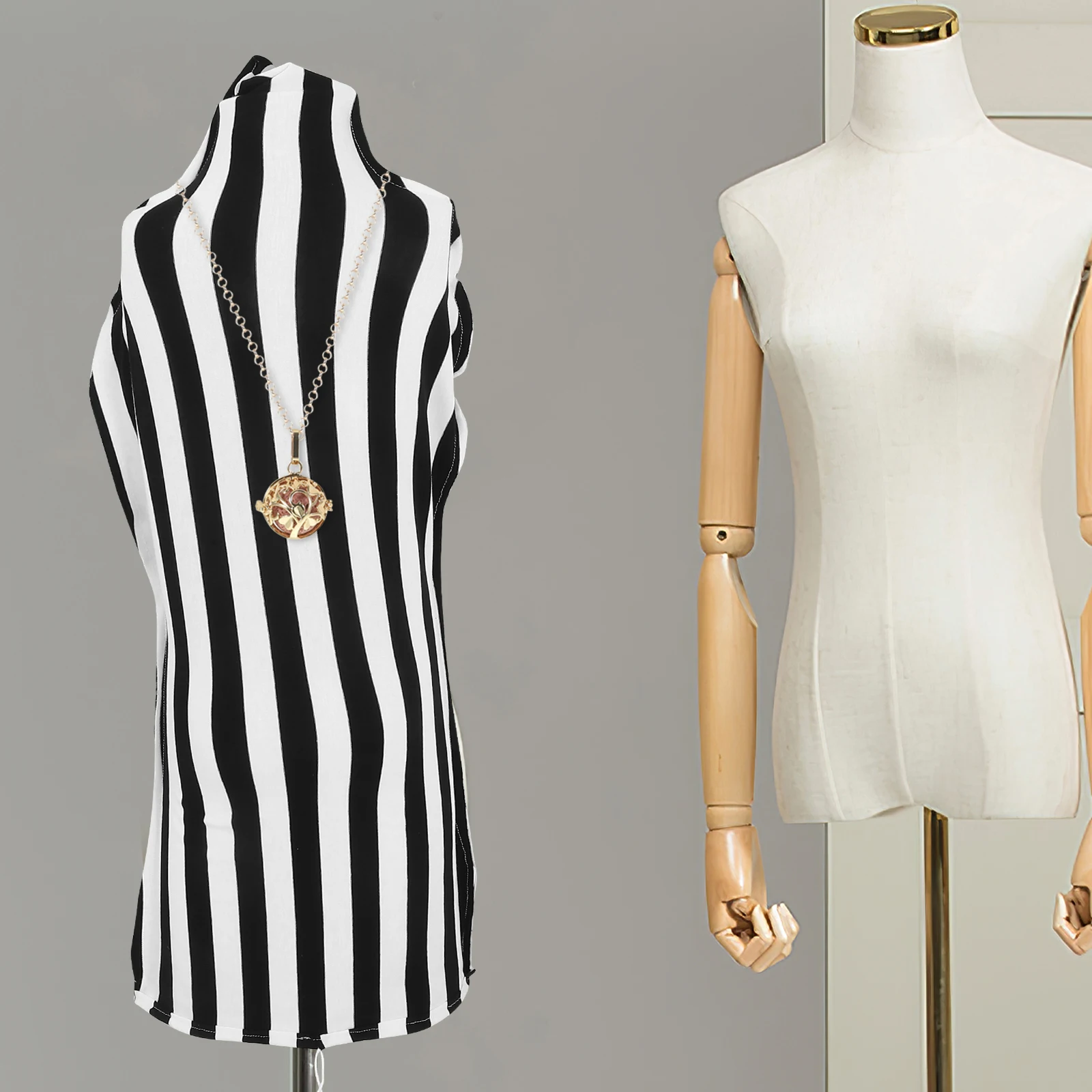 

Half Body Mannequin Cover Cotton Fabric Stretchable Non-Fade Smooth Glossy Fit Photography Jewelry Display Female Accessories