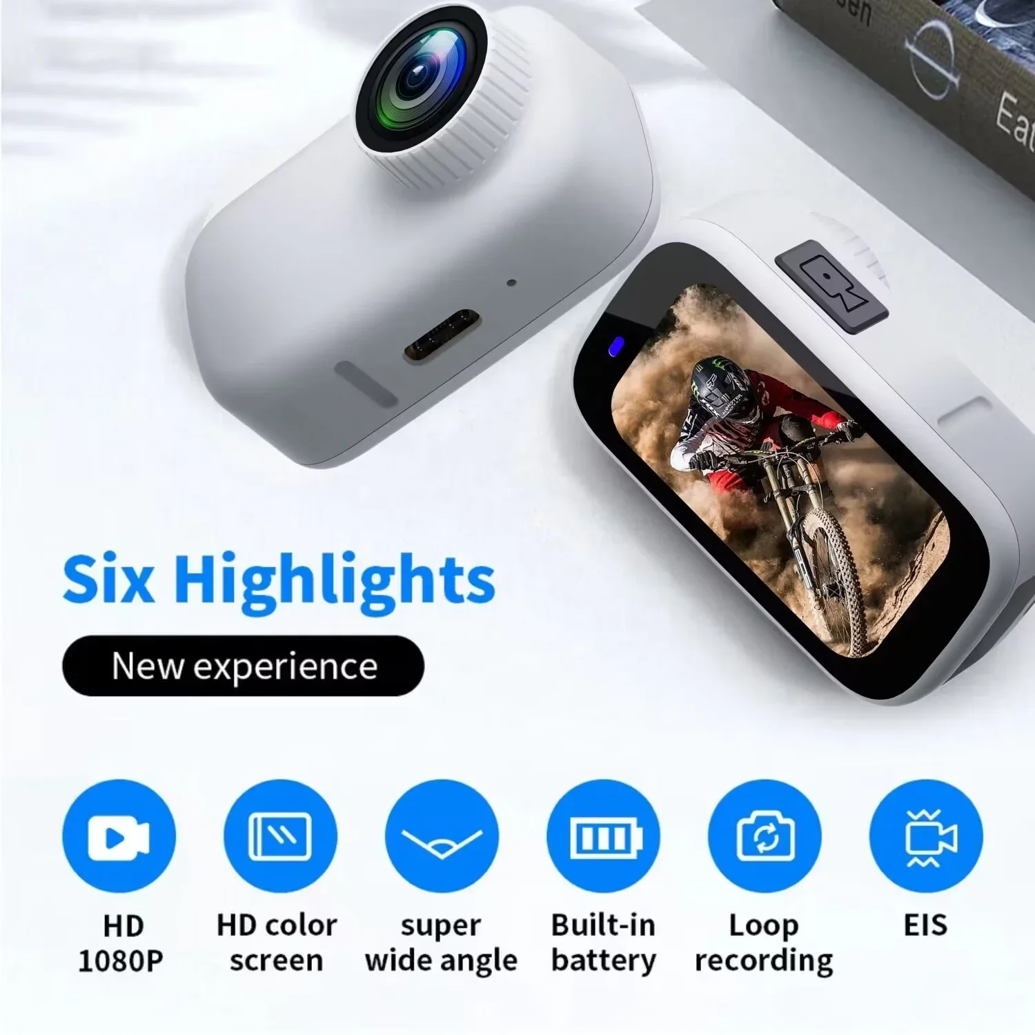 Mini caméra enregistreur vidéo Full HD 1440P Go3 avec écran tactile, révélant le wifi, petite caméra de sport d'action 4K, 360