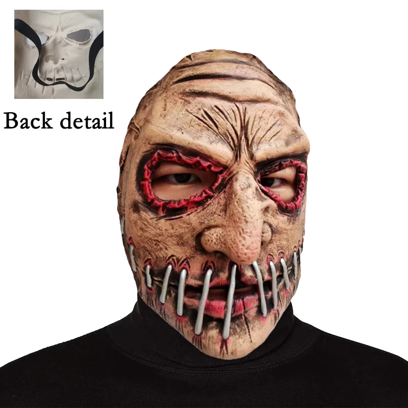 

Big Mouth Nail Full Face Mask Halloween Horror Mask Grimace Latex Headgear Cosplay Dress Up Mask