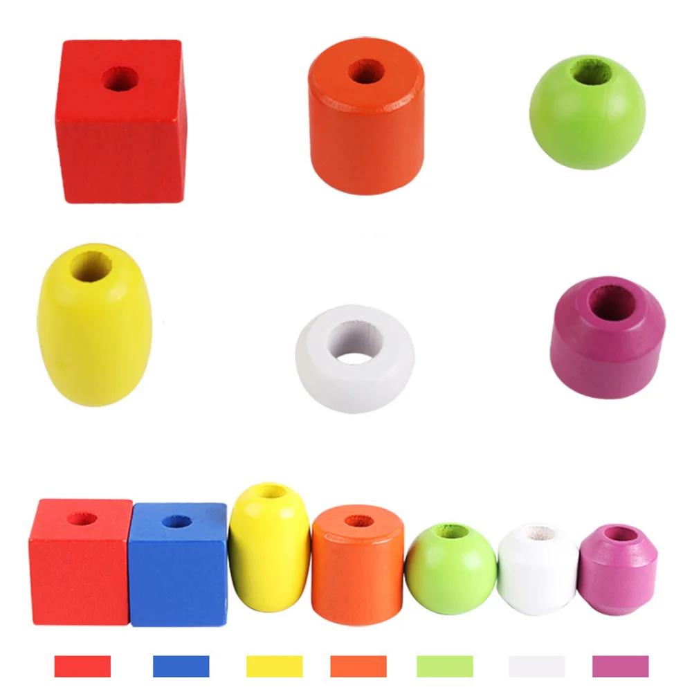 Kinder Puzzle Perlen Box Stick Threading Spiel Hand-Auge-Koordination Spielzeug
