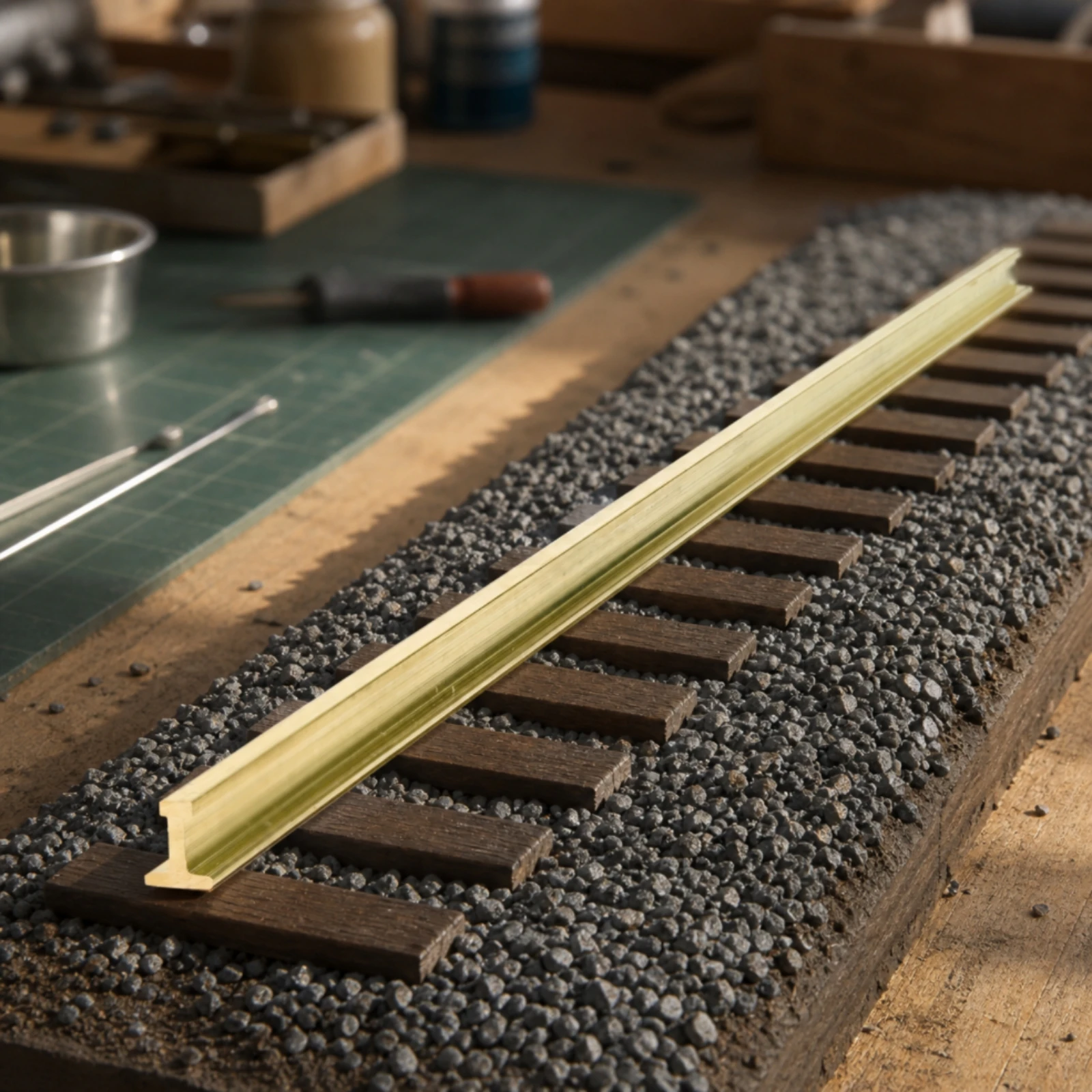 Model Train Track Rail Strip for Scenic Backdrops Mountain Pass Village Layouts Non Electric Rail Section with Slim Form
