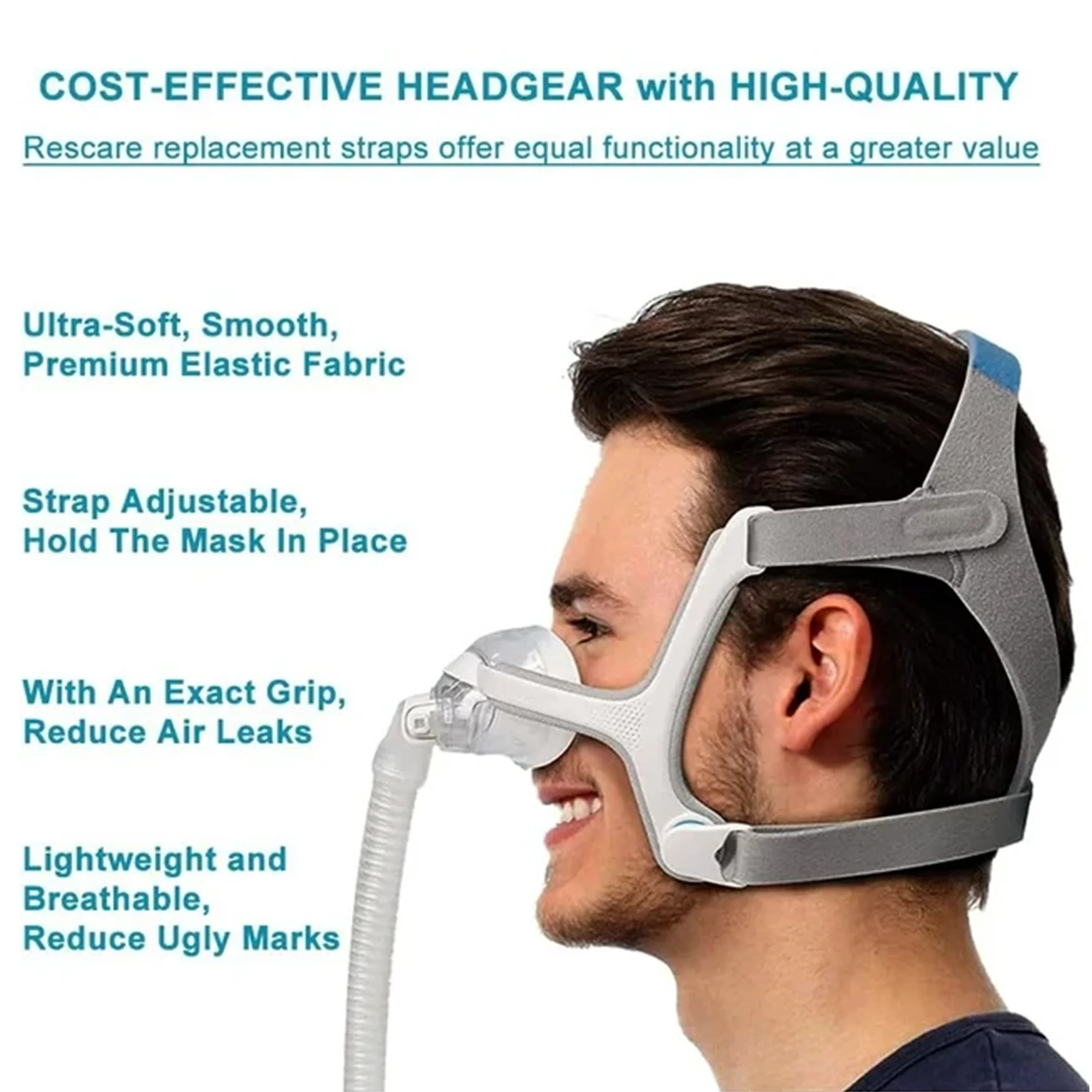 Compatible with ResMe Air Fit/Air Touch N20 Replacement Headgear Strap, CPAP Nasal Mask, Home Ventilator Machine Accessories