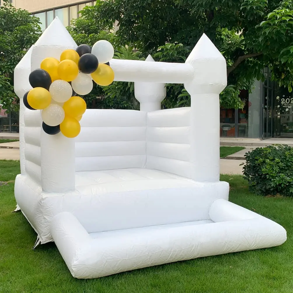 10ft White Inflatable Castle Thickened pvc Bounce House with Air Blower for Kids All Ages Birthday Party Malls Parks Event