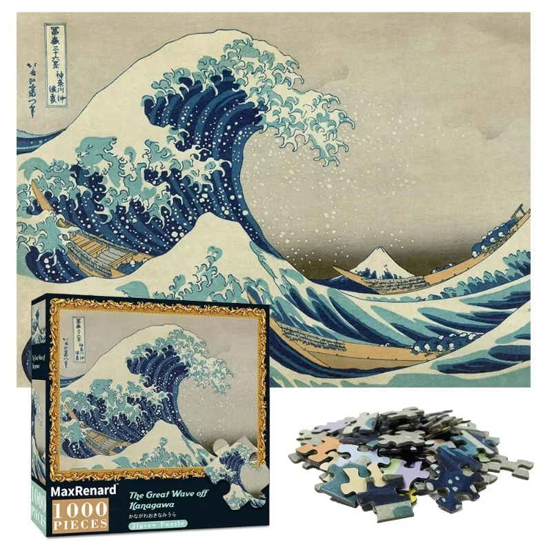 

MaxRenard Adults 1000 Piece Difficult Jigsaw Puzzles 50*70cm The Great Wave Off Kanagawa Environmental Theme Series