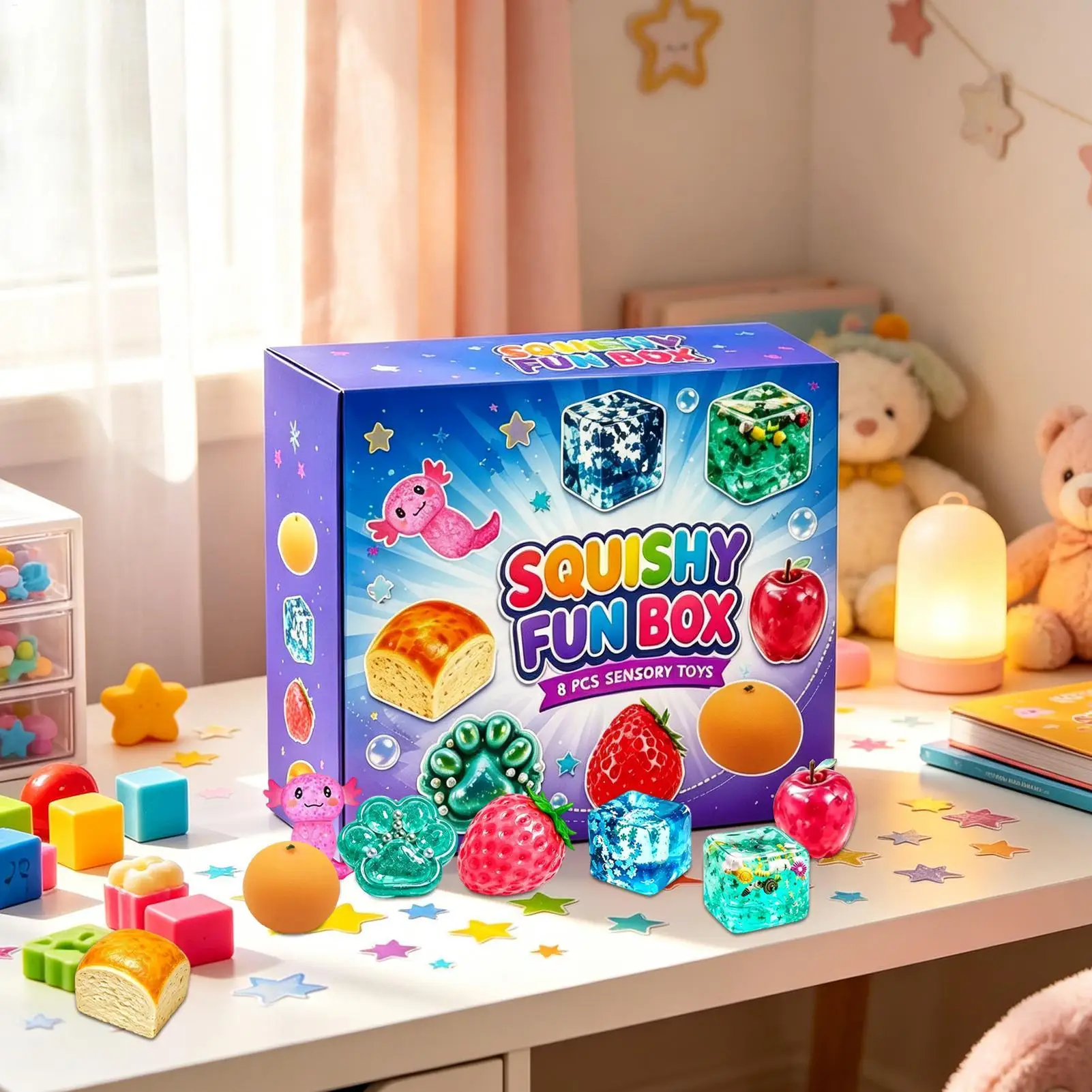 Slow-Rebound PVC Squeeze Sensory Toy, Elastic Stress Relief Fidget Ball for Kids & Adults, Calming Tool for Home School Office