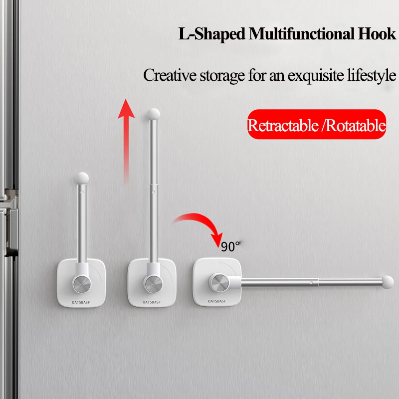 

Eary Kitchen Accessories Organizer Multifunctional Magnetic Hook Punch-Free Retractable Storage Rack Home Strong Suction Hanger