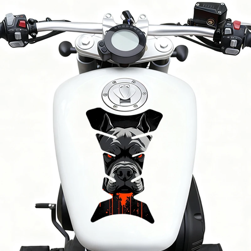 

2 pieces per set motorcycle fuel tank sticker Evil Dog Head Anti-scratch film material protection sticker vinyl