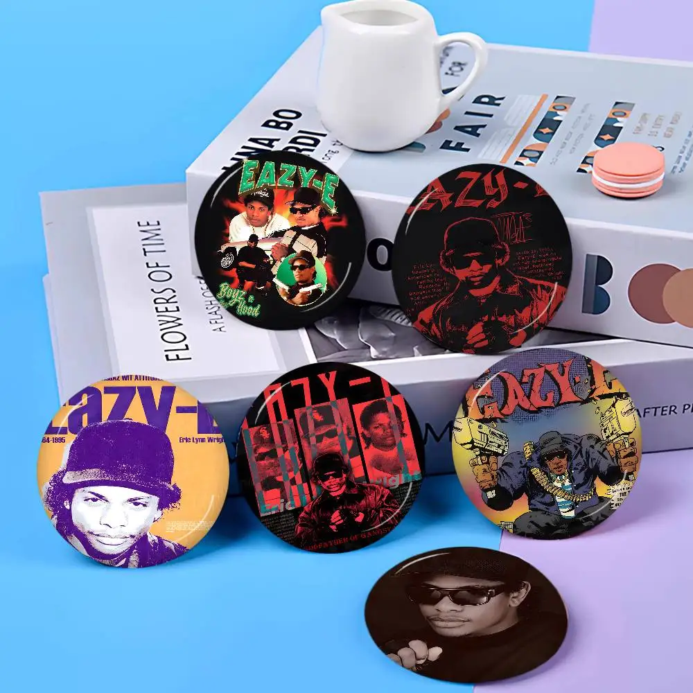 Hip Hop Music Stars Ice Cube Eazy-E 32/44/58MM Customizable Button Pins Cute Creative Badge Jewelry Decor Gifts for Friends