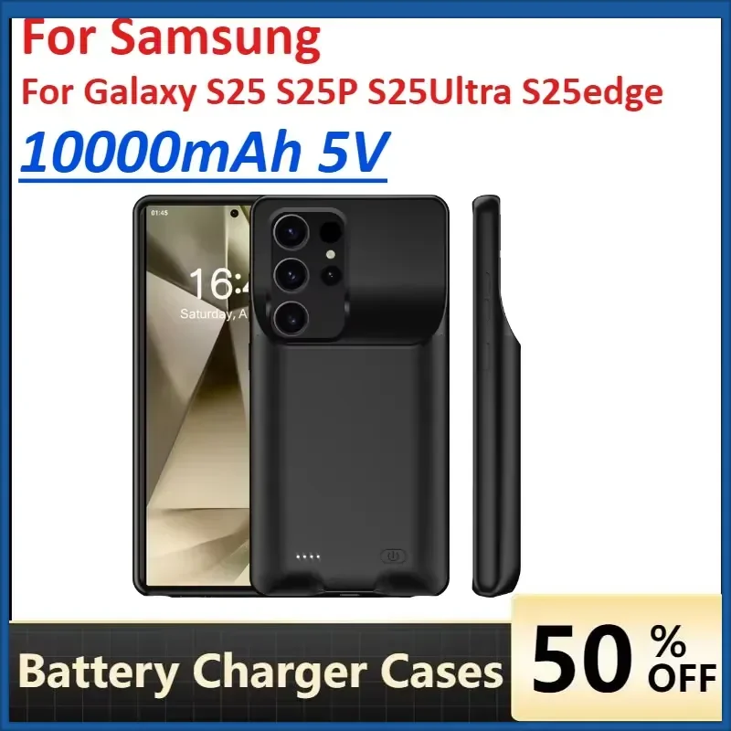 

10000mAh 5V Wireless Battery Charger Case for Samsung Galaxy S25 S25P S25Ultra S25edge Power Bank Portable Rechargeable Cover