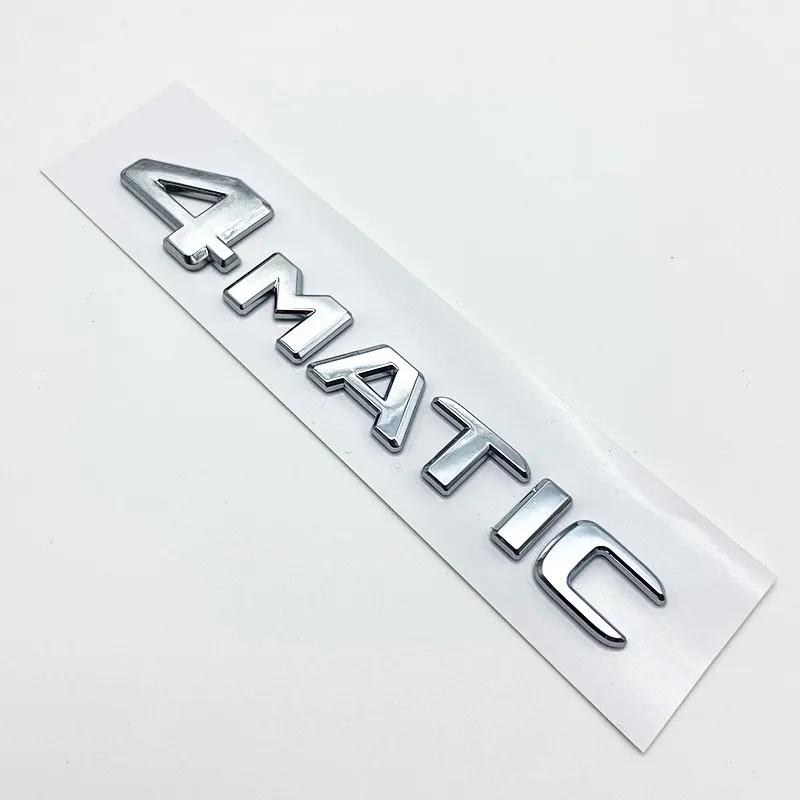 Für Mercedes-Benz A B C E G S ML SL CL GLA CLA Klasse 4MATIC 4 MATIC Kofferraum-Chrom-Emblem mit Schwarzen Buchstaben Aufkleber – Detail 3