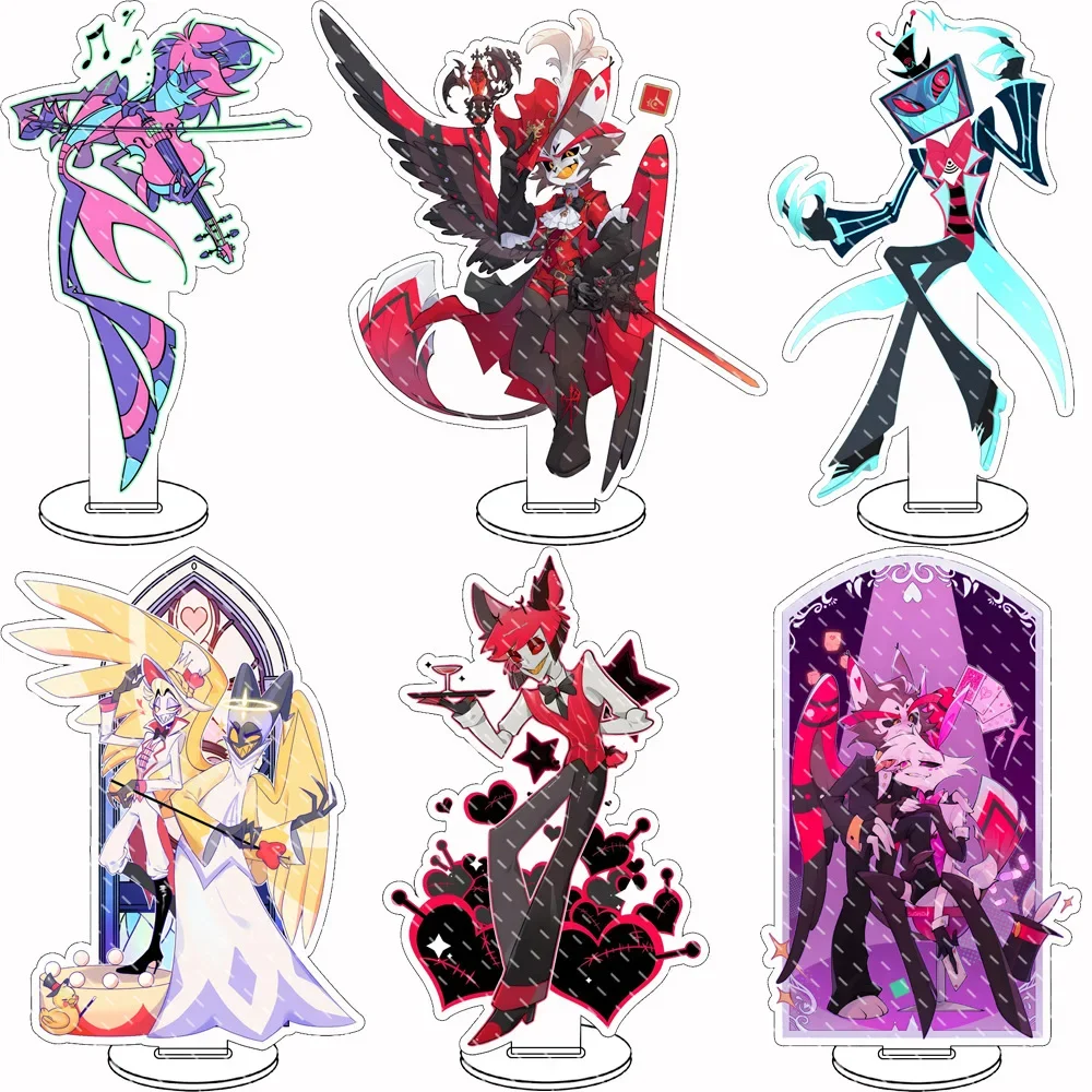 Anime Helluva Boss Acrylic Stand Sign Desktop Decor Ornaments Charlie Vaggie Angel Dust Alastor Model Toy Figure Birthday Gift