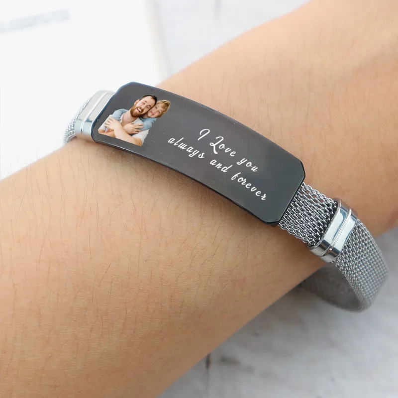 Minimalist Cross-border Hot-selling Stainless Steel Bracelet Valentine's Day Personalized Fashion Mesh Strap Bracelet Jewelry