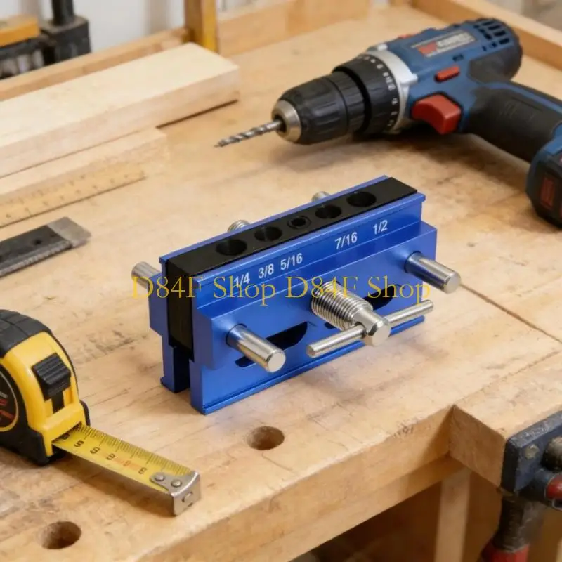 D84F MultiFunction Woodworking Tool Dowel Jig Set With Alloy Frame 3 Drill Bit For Perfectly Aligned Holes Everytimes