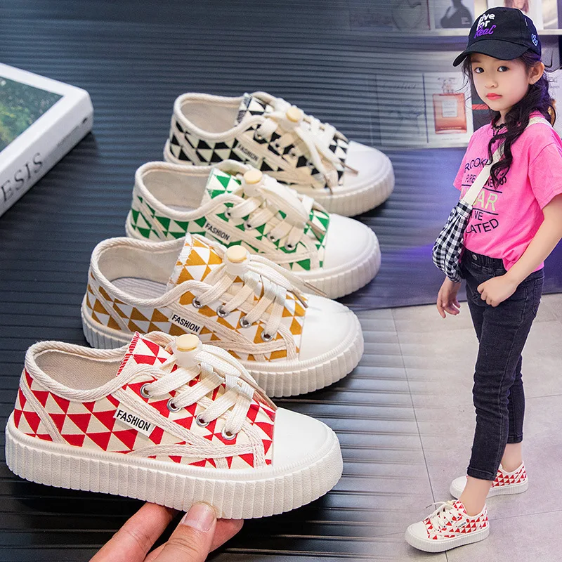 

Fashion Girls Children Canvas Shoes Spring & Summer Comfort Breathable Boy Kids Sneakers Sports Casual Size 26-37