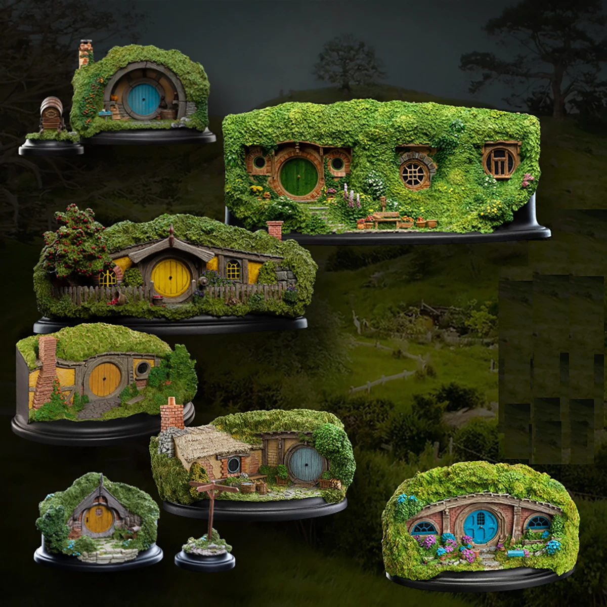 WETA-Estatua de la cueva del pueblo Hobbiton Original, adorno hecho a mano, escena, regalo de colección