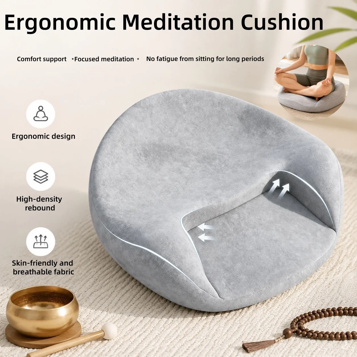 Meditation Cushion for Yoga And Long-Term Sitting Human Body Futon Lazy Cushion Comfortable Supportive Meditation Pillow
