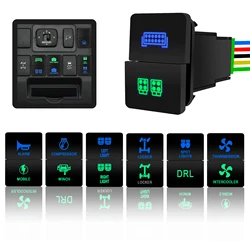 Blue Green Dual Button Push Switch GPS Winch DRL for Toyota GUN 4Runner Camry Corolla Kluger Landcruiser Prado HiAce RAV4 Tundra