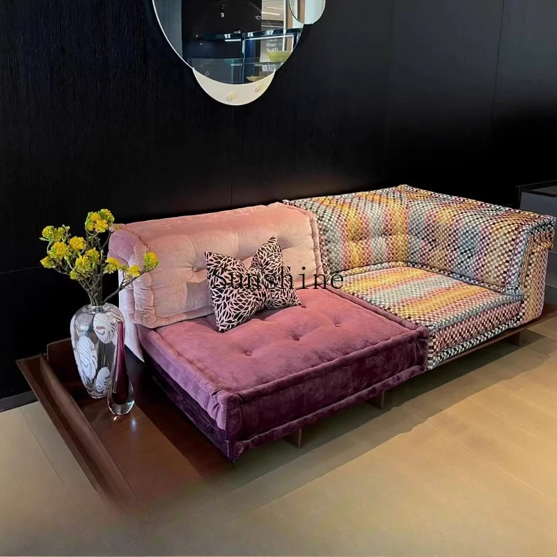 

Large mansion living room fabric lazy color sofa