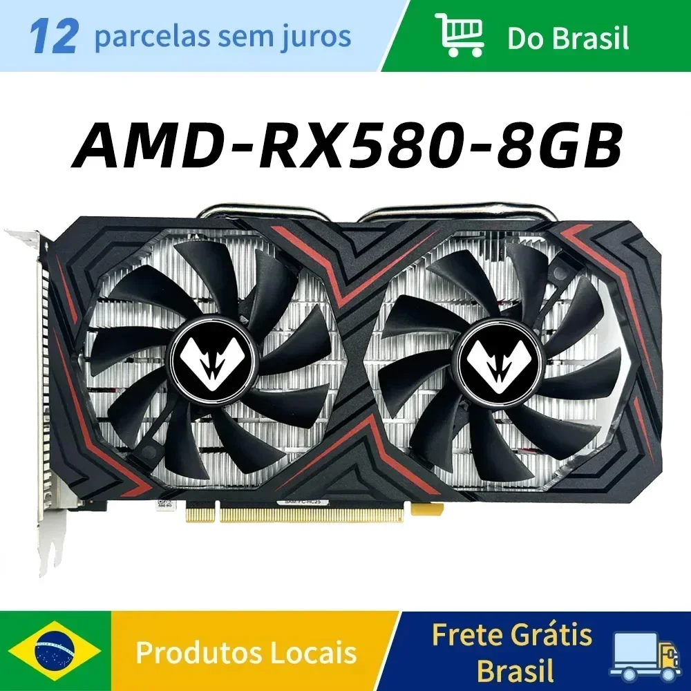 MAXSUM Original RX 580 8GB 2048SP 14NM 256Bit GDDR5 Gaming Card placa de video AMD Radeon RX580 8G Promotion Graphics Video Card