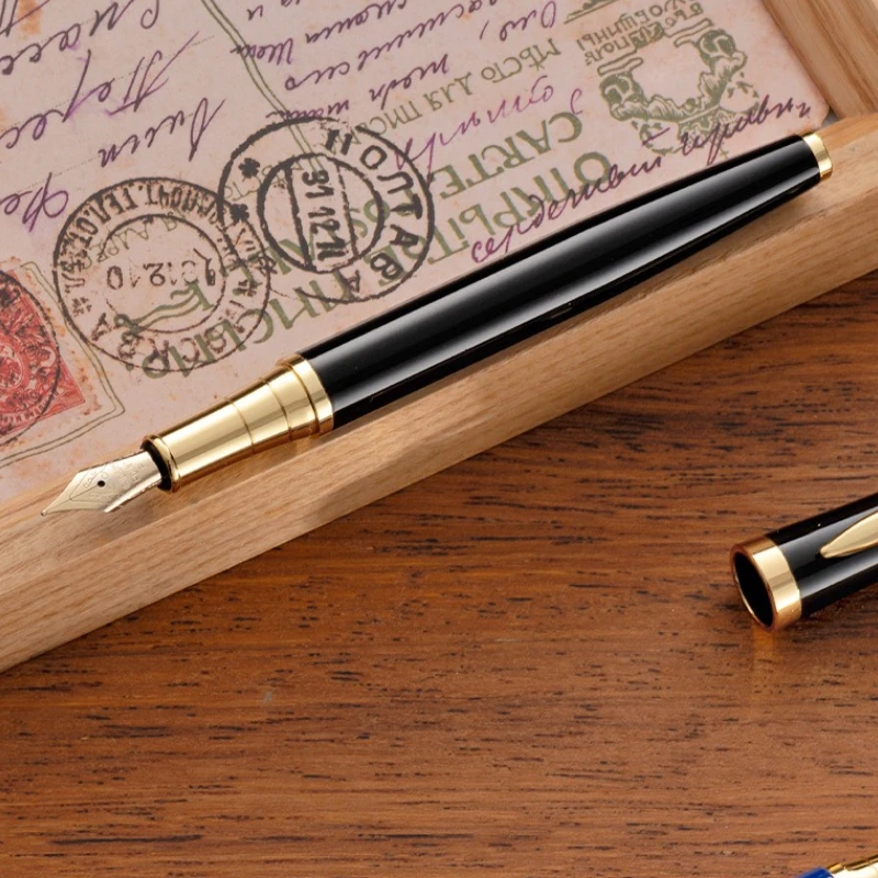 

1pc High-Quality Ink-Filling Metal Fountain Pen Stylish Business Pen Comfort-Grip Calligraphy Practice Halloween Christmas Gifts