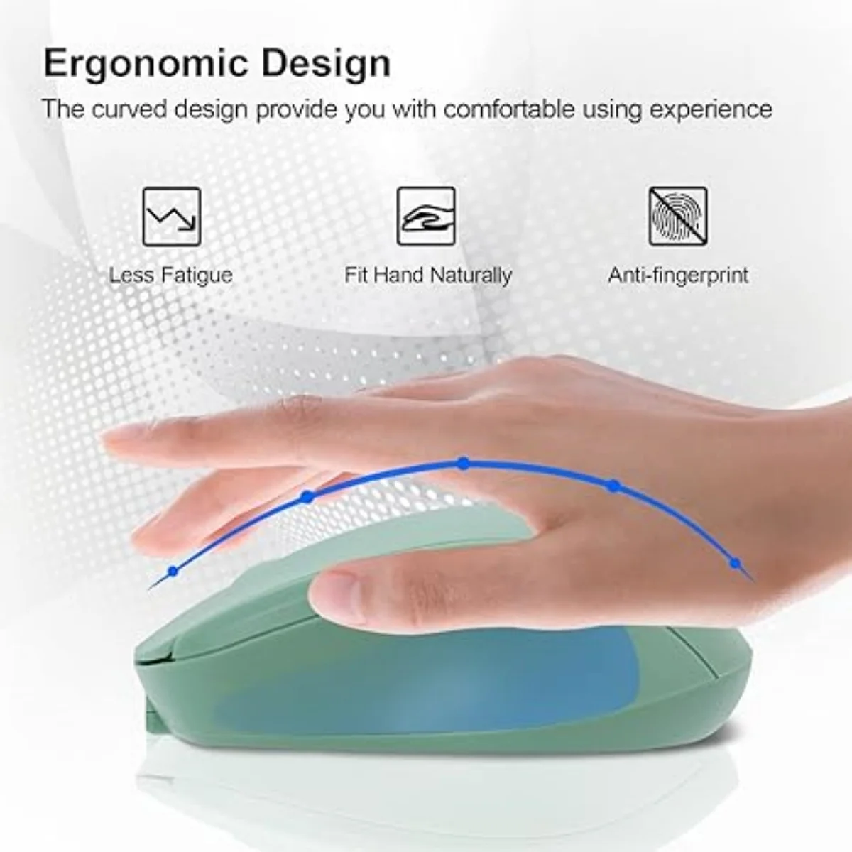 ماوس لاسلكي متوافق مع بلوتوث 2.4G+ - صامت قابل لإعادة الشحن، قبضة مريحة مضادة للانزلاق، عمر 10 أمتار للدراسة المكتبية #5
