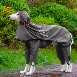 Adjustable dog raincoat for pets All-in-one large-sized dog glued four-legged hooded poncho