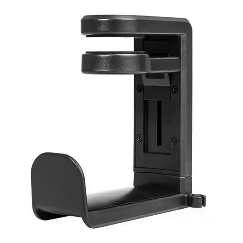 N34R-No Punch 2Pcs 360 Degree Rotating Table Clip Hook Headphone Holder Storage Hanging Accessories