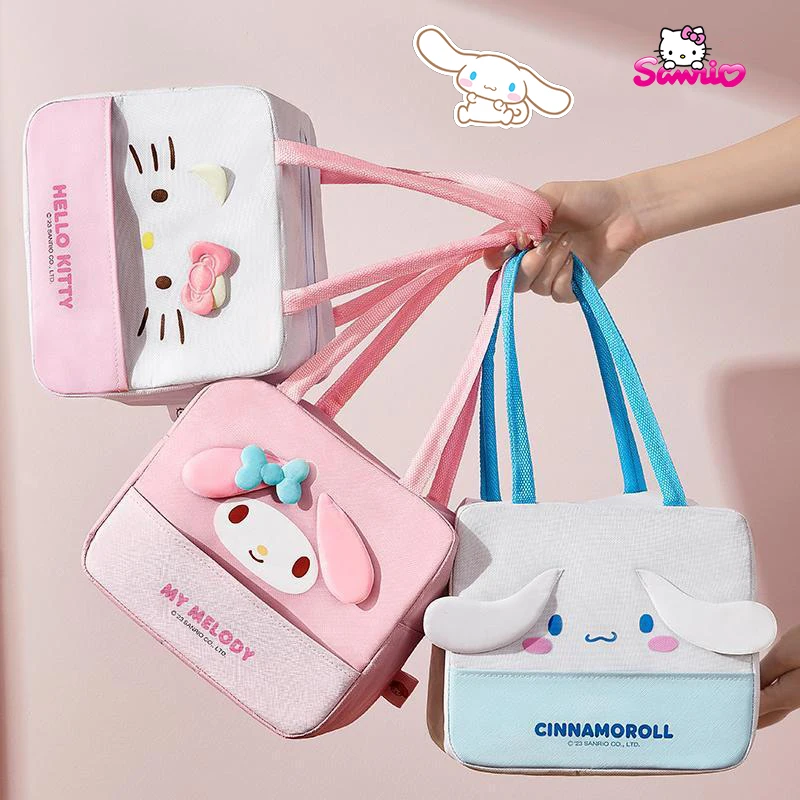 Sanurgente Hello Kitty Lunch Bag, Cute Cinnamoroll My Melody, Aluminium Foil, Thickened Picnic Bento Box, Travel Portable Keep Warm Bag