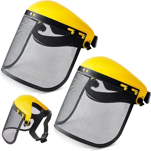 Safety Hat with full face mesh visor, garden trimmer, brush cutter, forest protection, high quality 8 Main Sales Visor for Rocedeira - №8