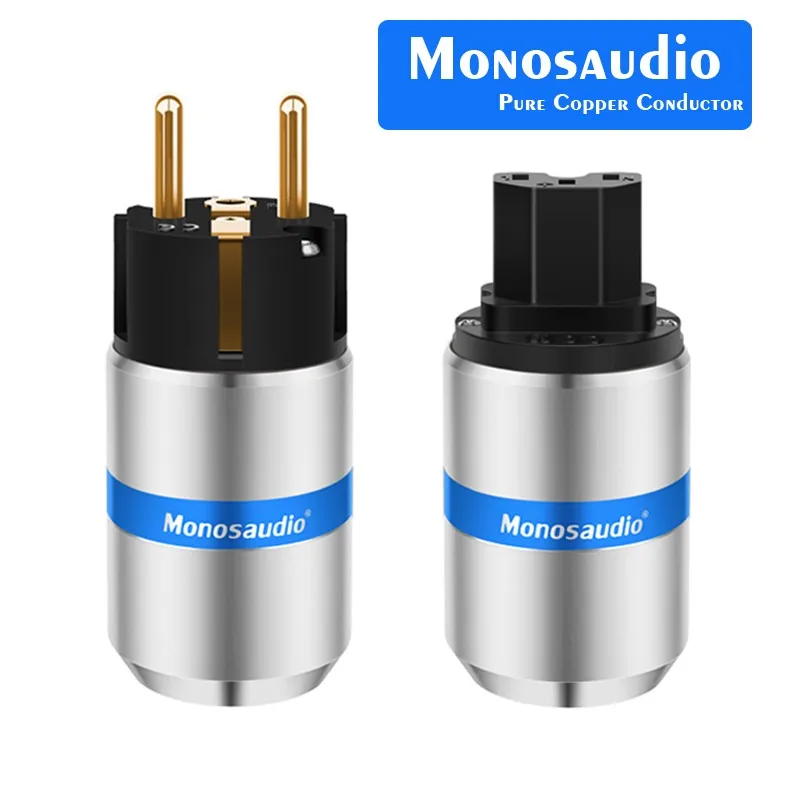 Monosaudio E106/F106 99.998% czysta miedź 24K złota/rod Plating EU Schuko złącze wtyczka zasilania HIFI DIY kabel