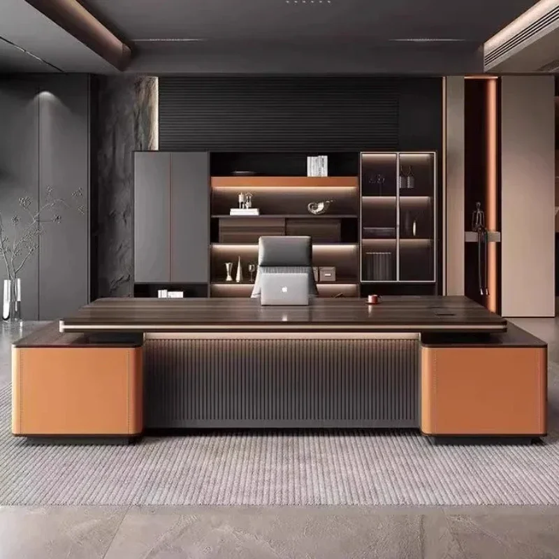 

Design European Boss Desk Light Luxury Drawers Executive Computer Desks Storage Unique High Quality Escritorio Modern Furniture