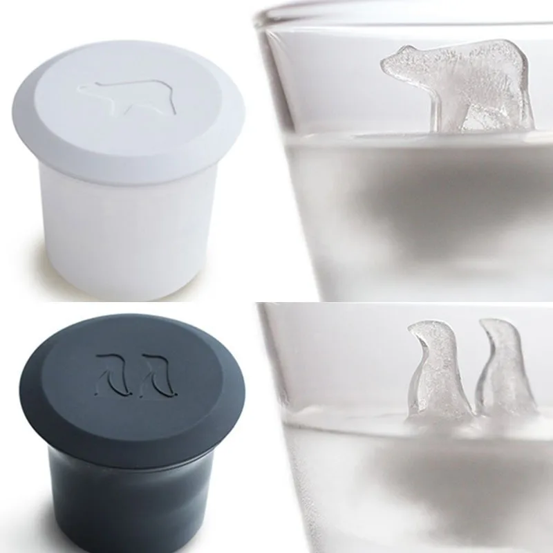 Cube Maker Ice Trays Kichen Accessories Silicone Ices Cube Mold Penguin Polar Bear Popsicle Molds Silicone Ices Cube Tray Ice