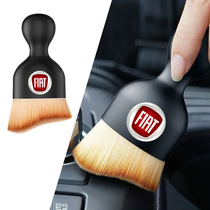 Car Badge Dust Brush Interior Detail Gap Air Vent Cleaning Soft Brush for Fiat Stilo Bravo 500 Punto Panda Pondo Abarth Doblo