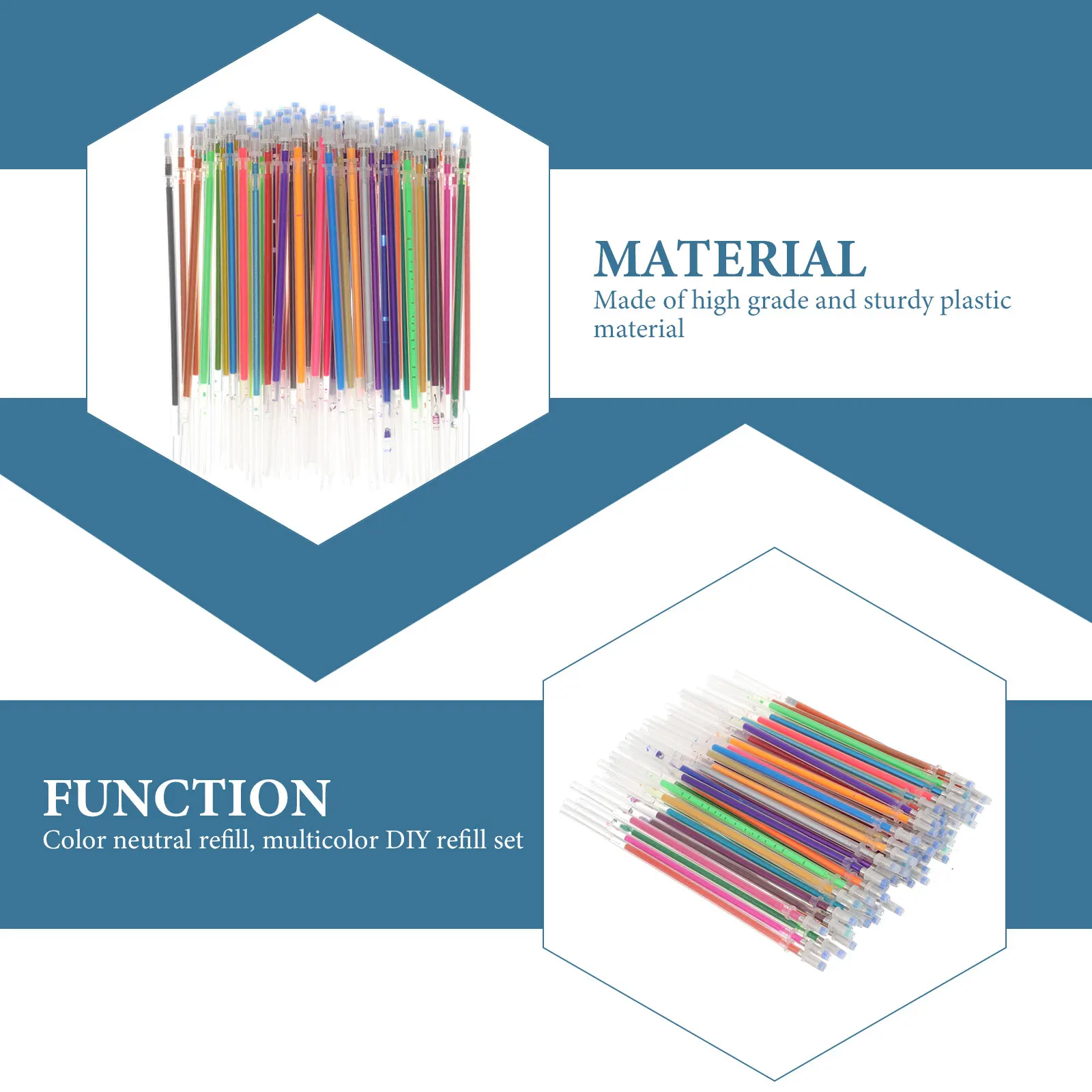 

72 Pcs Multicolor Refill Set Gel Replacement Thick Writing Multifunction Student