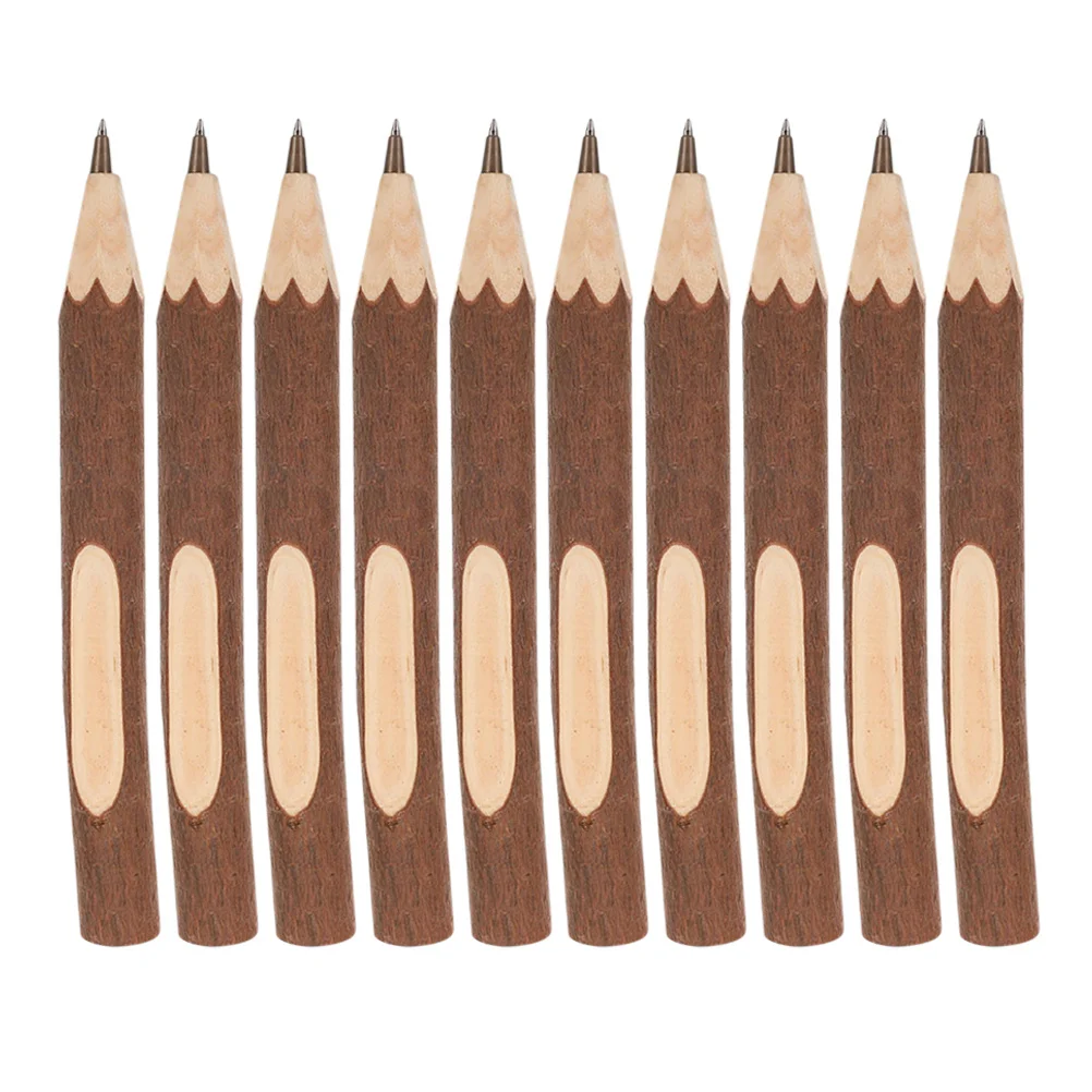 

10 шт., ручка из натуральной ветки, текстура коры дерева, деревянные шариковые ручки, удобная ручка, гладкое письмо, портативные канцелярские принадлежности для учебы