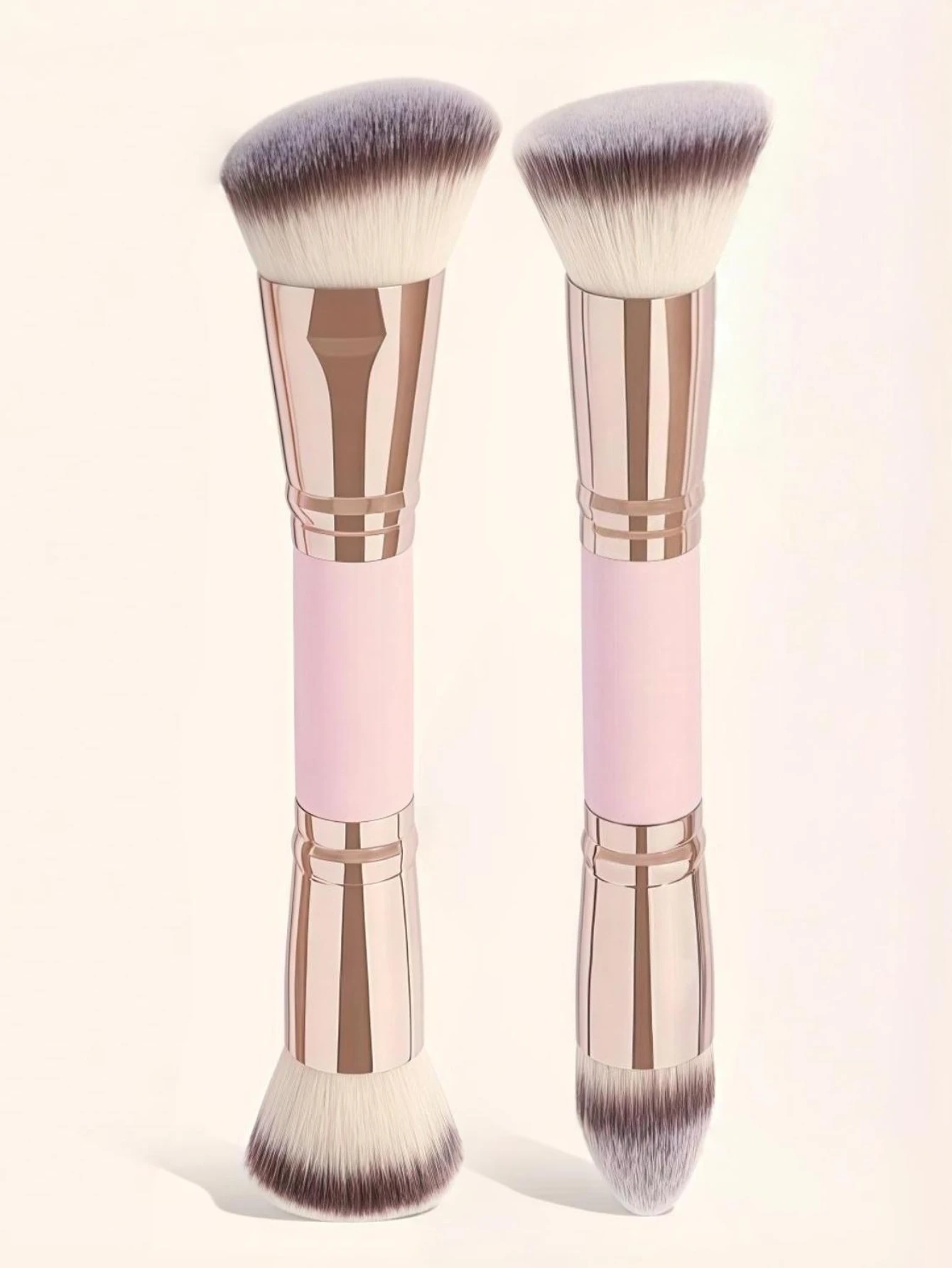 Double-Ended Foundation Brush, 2 Foundation Brushes, Multi-Functional Double-Ended Brush, Multi-Functional Double-Ended Makeup Brush, Multi-Purpose Makeup Brush, Makeup Foundation Brush, Contour Brush, Concealer Brush