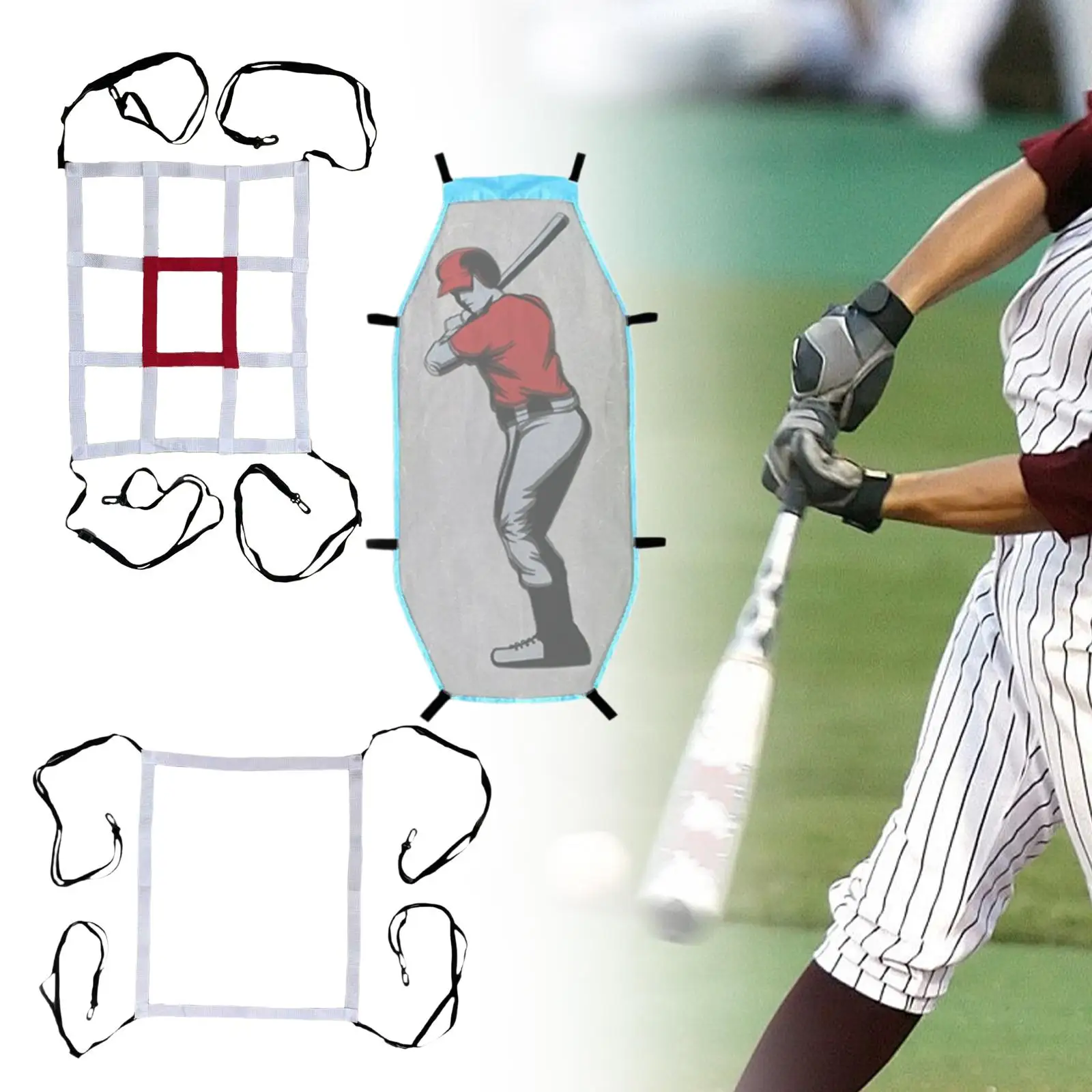 Rete da allenamento per baseball, bersaglio per strike zone, portatile, resistente, facile installazione