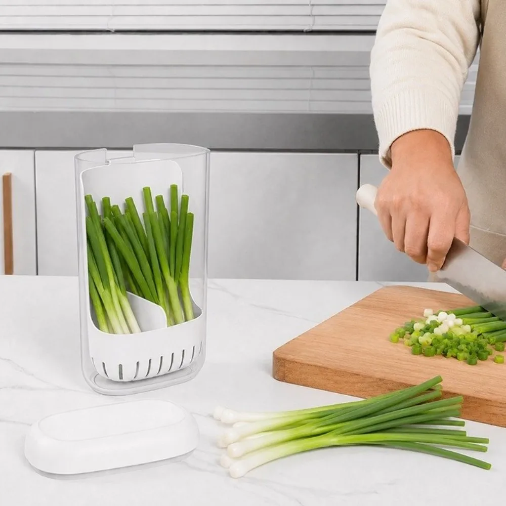 New Clear Herb Storage Box Sealed Lid Scallion Garlic Use Fridge Storage Box Multi Compartment Fresh Keeping Box Kitchen Use