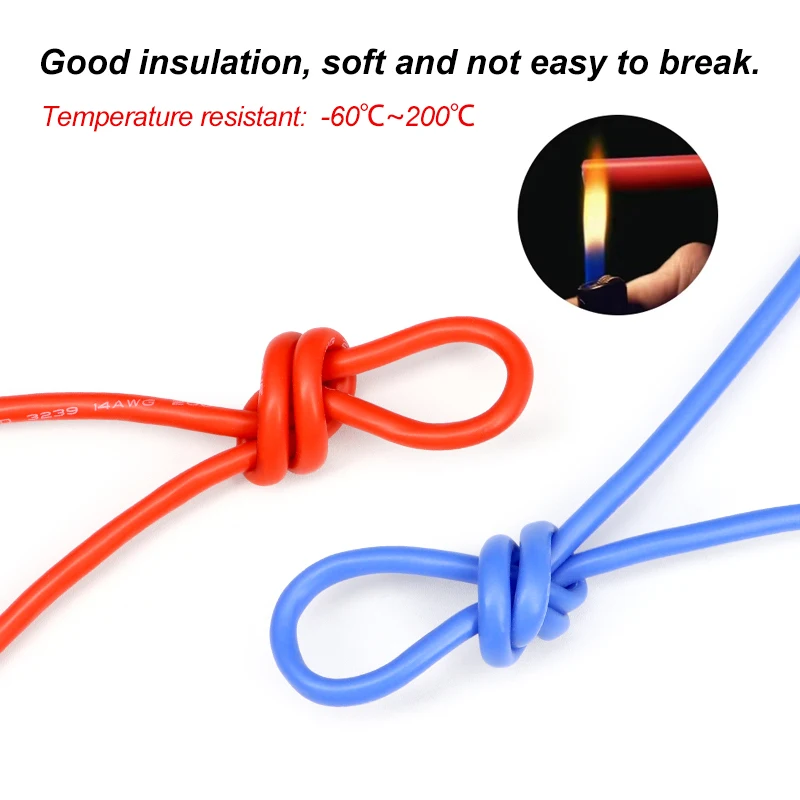 Soft Rubber Insulated UL3239 3KV Silicone Wire 30/28/26/24/22/20/18/16/14/12/10/8AWG DIY LED Tinned Copper Electric Cables