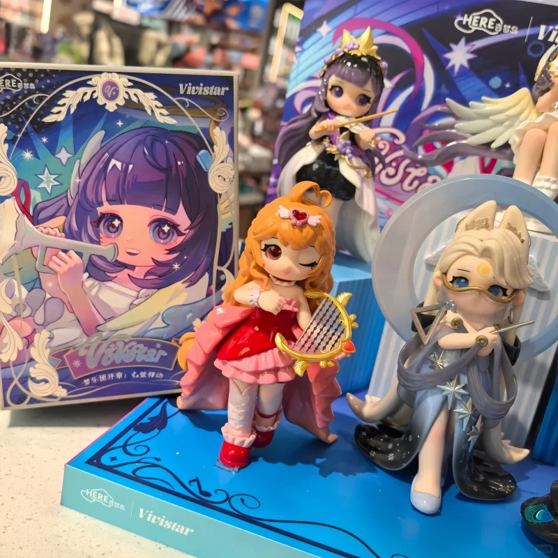 

Here Vivistar Blind Box Dream Orchestra Prologue Heartstring Tempo Series Kawaii Surprise Action Figures Desktop Ornament Toys