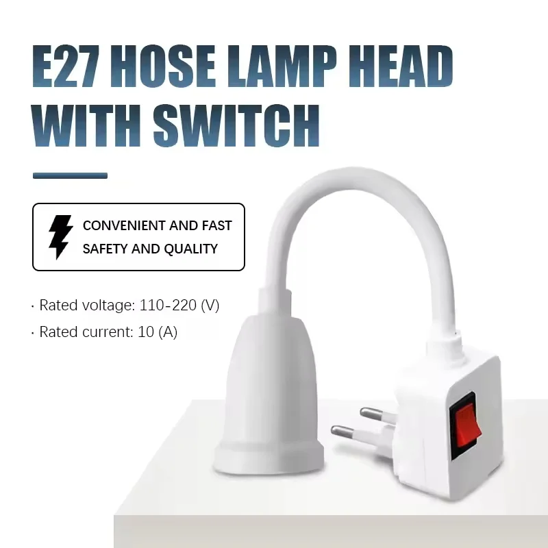 Direct Plug-in Rotary Lamp Head E27 Socket Lamp Bulb Holder with Switch EU Plug Lamp Holder LED Table Lamp Led Base Lamp Base