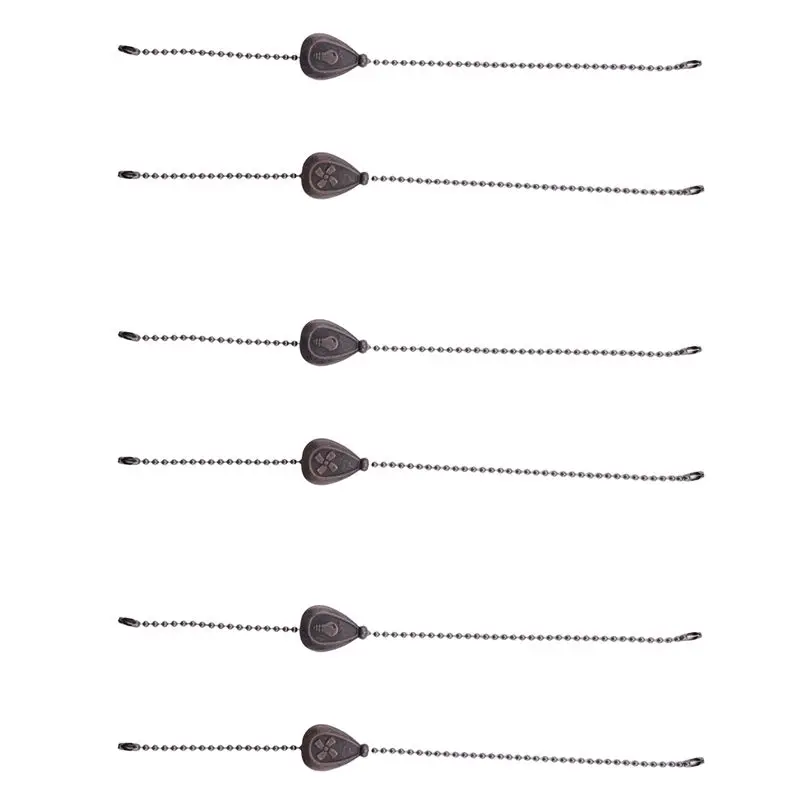 6Pcs Bronze Ceiling Fan Pull Chain Set, Decorative Fan Pull Chain Pendant Extension, Lighting & Fan Beaded Ball Fan Pull-AT30